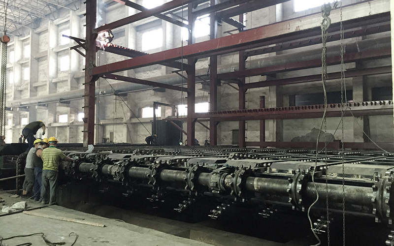 Installation site of 4 130 ton crossbeam grates of Shenyang Xiangyun